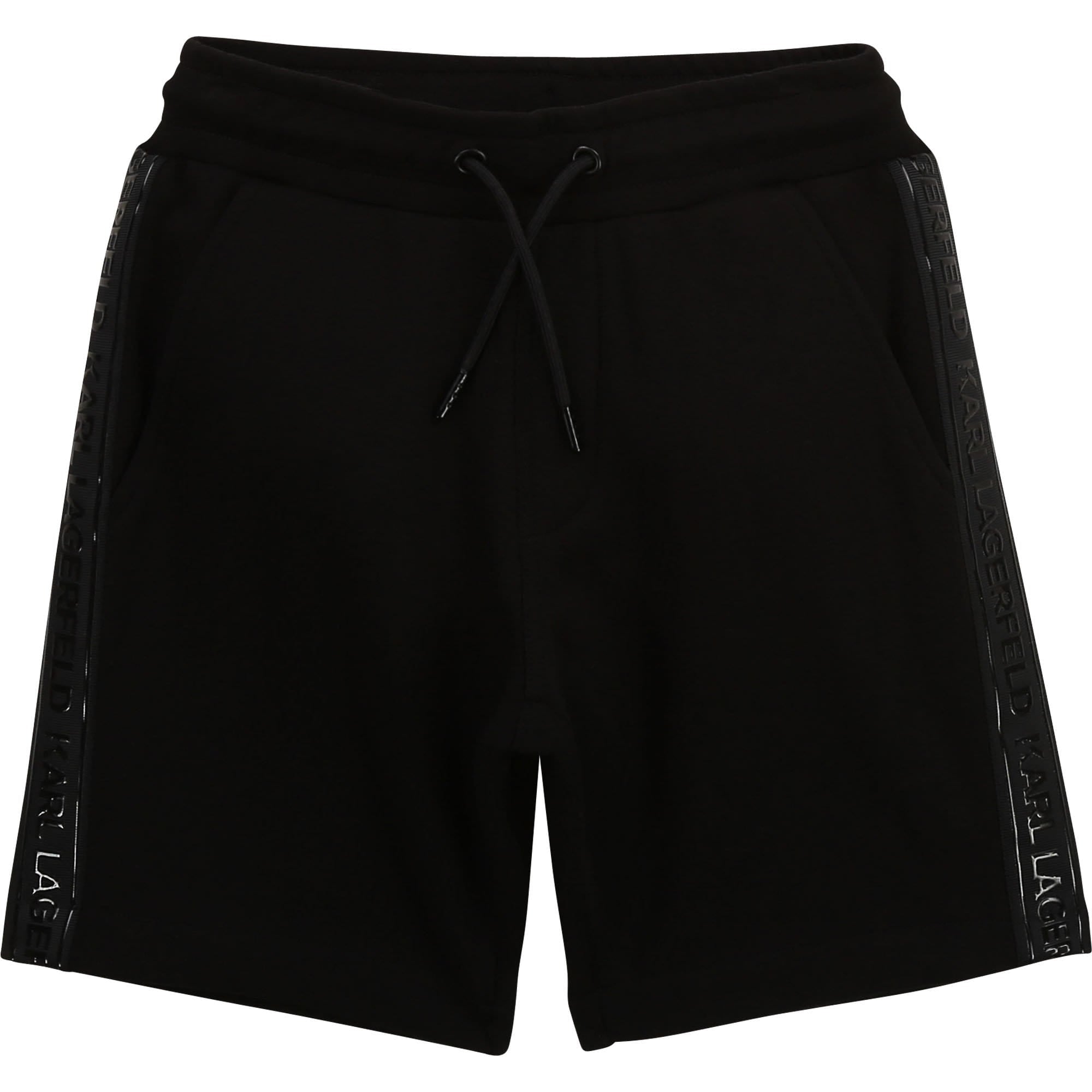 Karl Lagerfeld - Logo Detail Side Braid Bermuda Shorts - Black