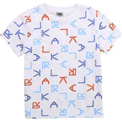 Karl Lagerfeld - All Over Logo Print T Shirt - White