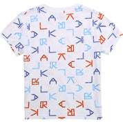 Karl Lagerfeld - All Over Logo Print T Shirt - White