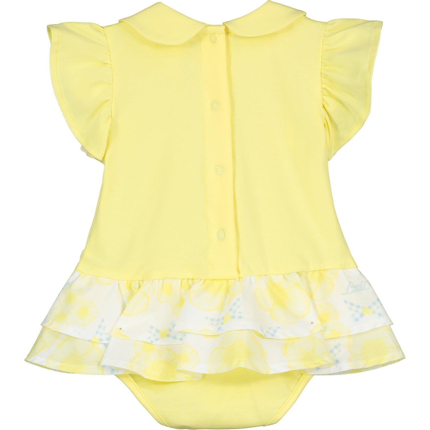 LITTLE A - Carmen Bow Romper - Lemon