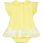 LITTLE A - Carmen Bow Romper - Lemon