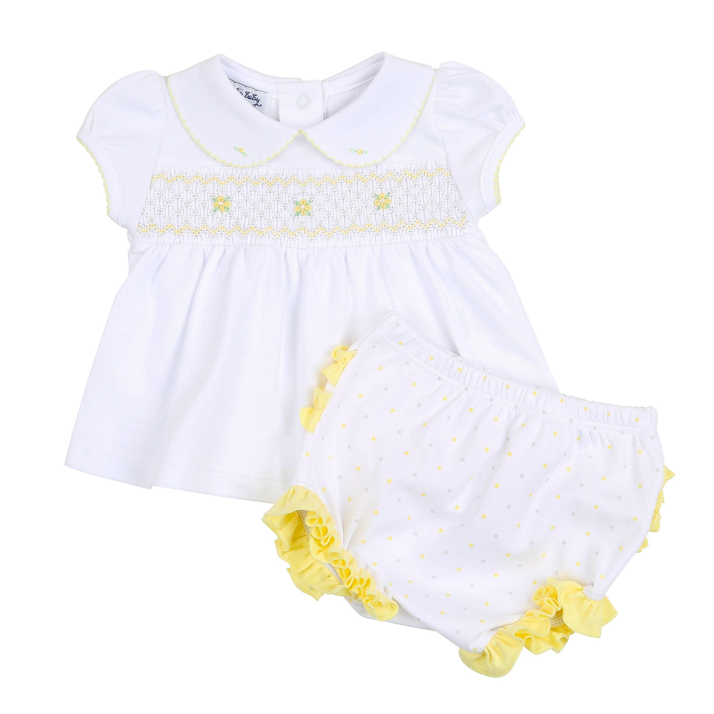 MAGNOLIA BABY - Kate & Luke Smocked Short Set - Blue