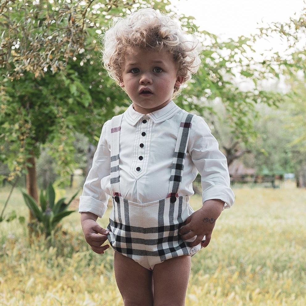 JOSE VARON - Check Short Set - Cream