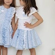 Daga - Flower Skirt Set - White