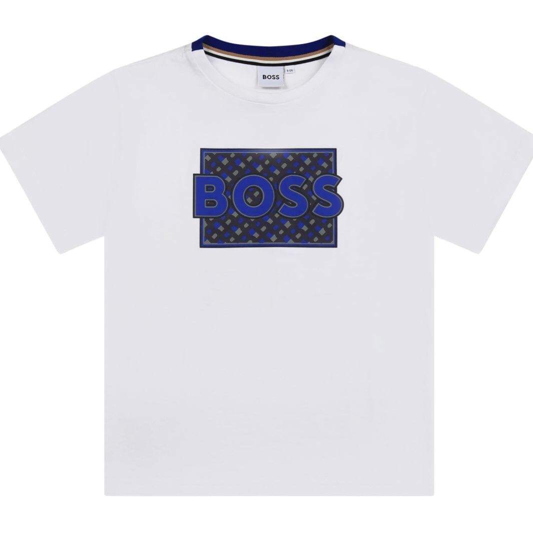 HUGO - T-shirt en jersey de coton avec logo imprimé - Bleu HUGO - T-shirt en jersey de coton avec logo imprimé - Bleu