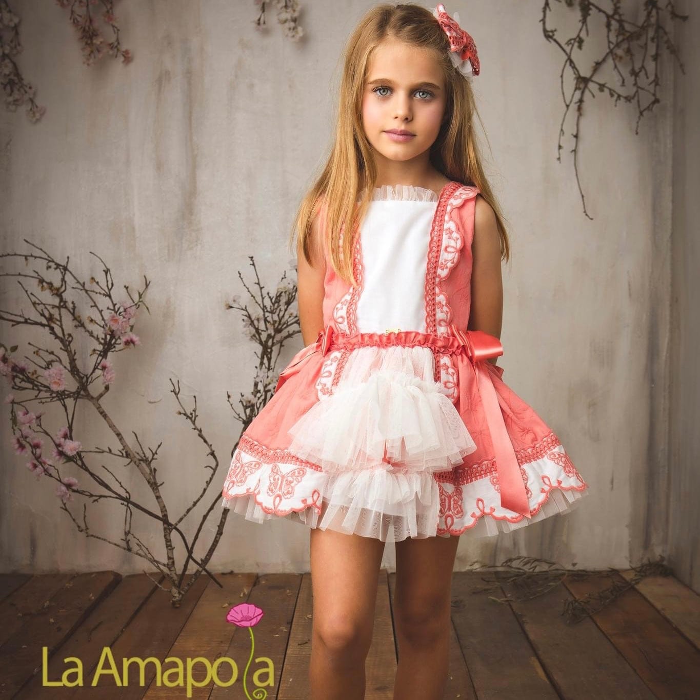 LA AMAPOLA - Butterfly Dress - Peach