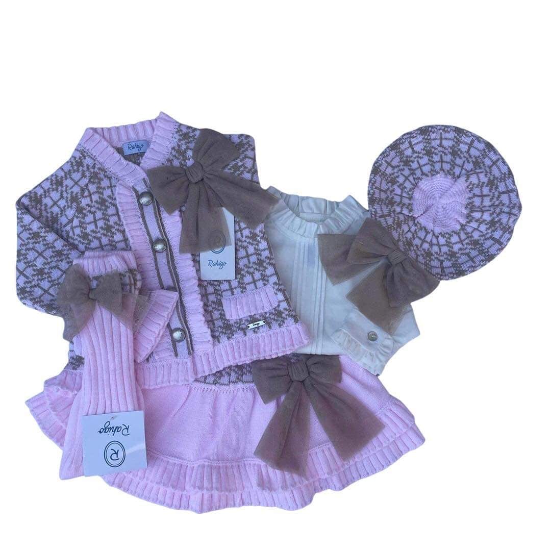 RAHIGO - Five Piece Skirt Set With Blue Tulle Bow - Pink main image 0