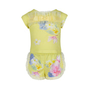 LAPIN HOUSE - Floral Top & Short Set - Lemon