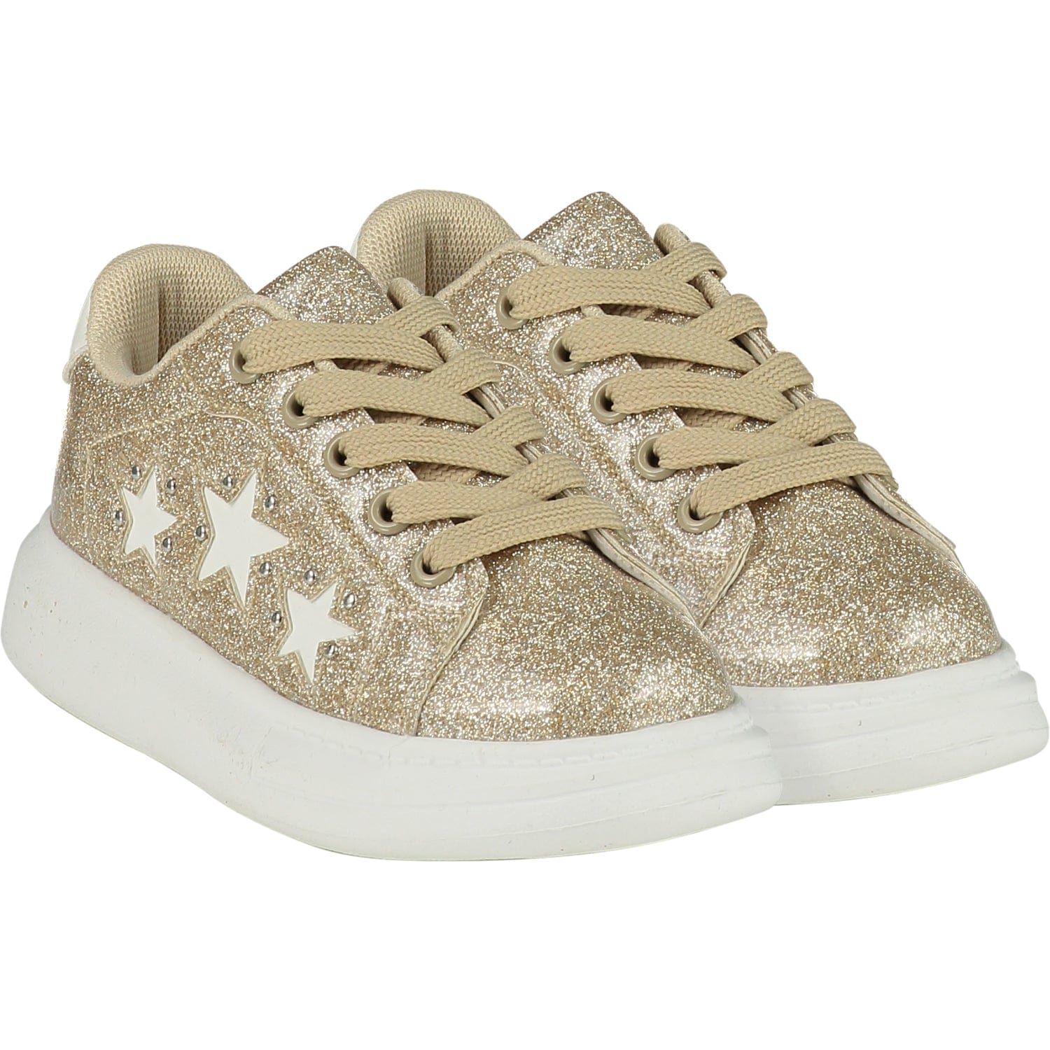 A DEE Queeny Chunky Star Trainers Light Gold