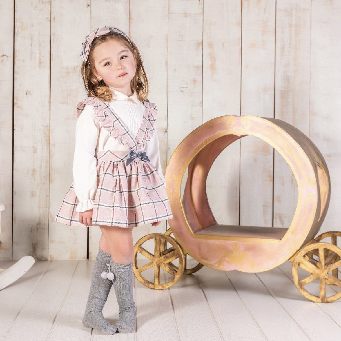 BABINE - Check Skirt Set - Pink