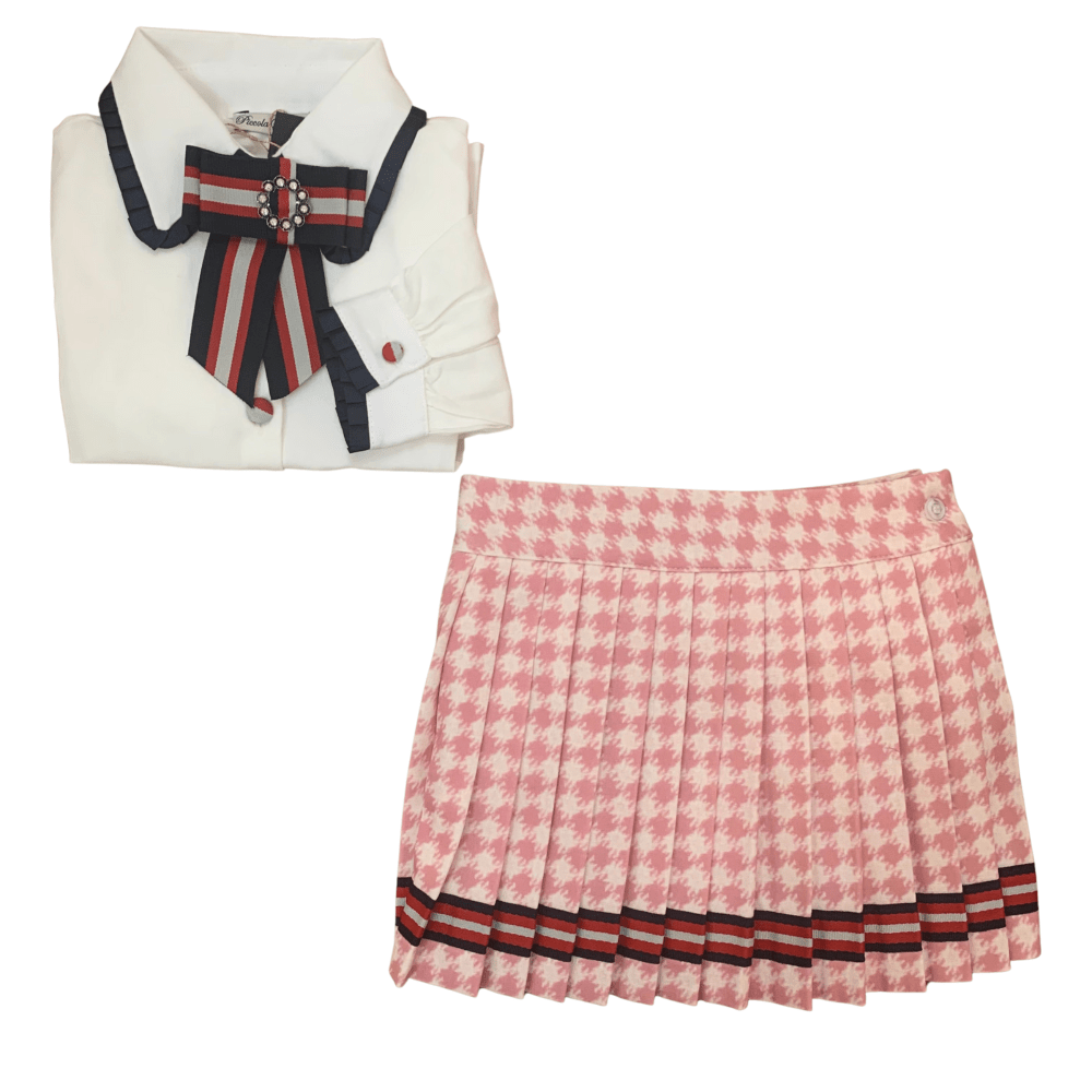 PICCOLA SPERANZA - Dog Tooth Skirt Set - Pink