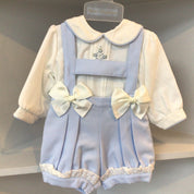 PRETTY ORIGINALS - Bow Short Set & Hairband  - Blue