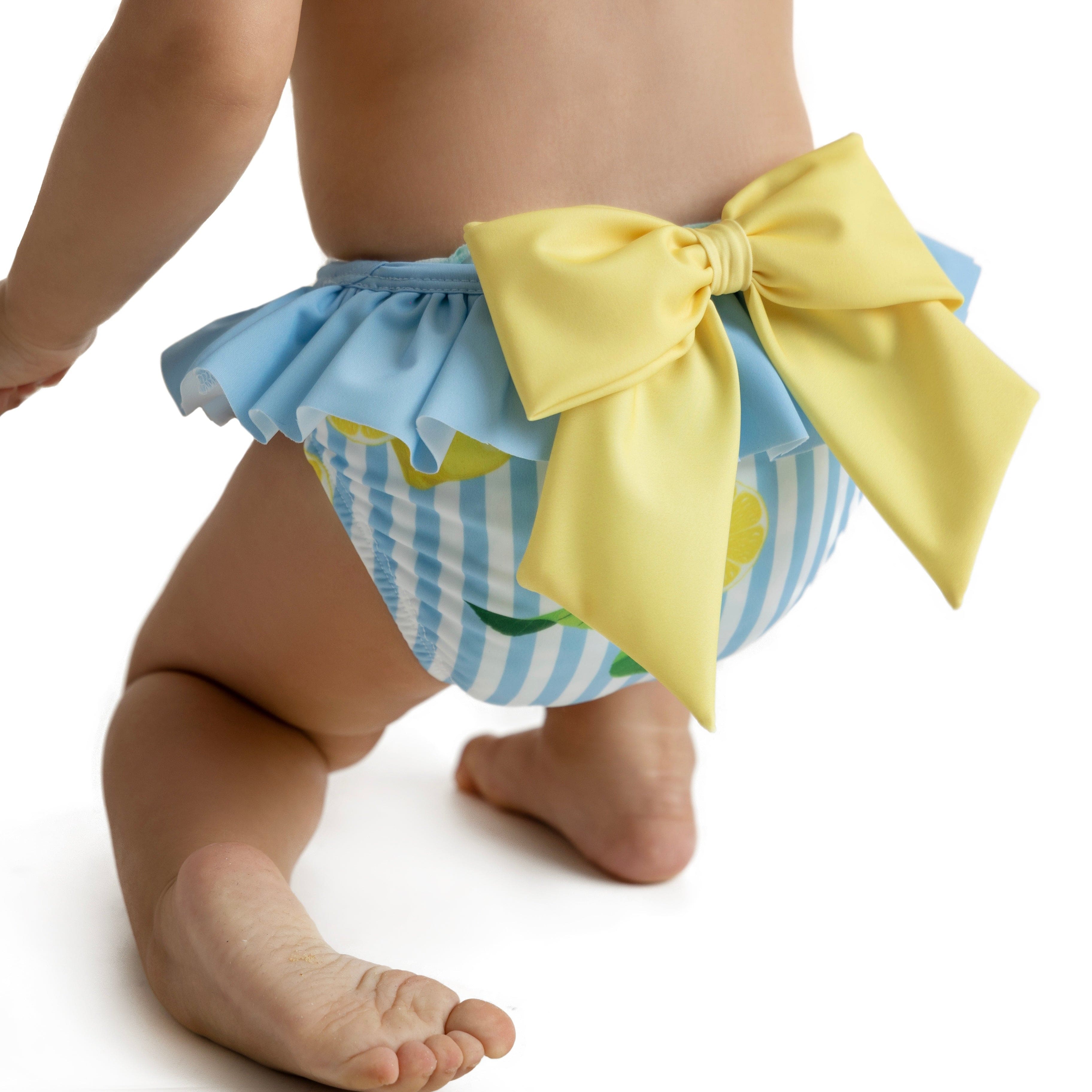 MEIA PATA - Lemons Print Bikini Bottoms - Blue
