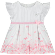 LITTLE A - Danica Butterfly Print Dress - White