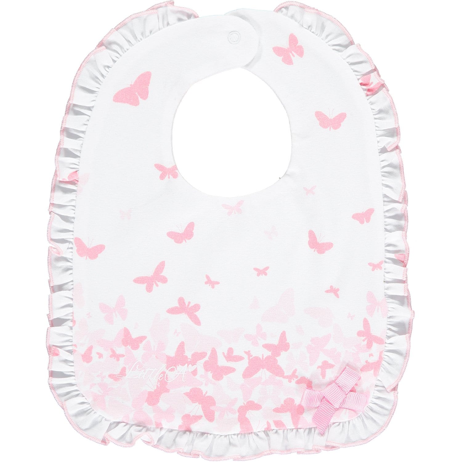LITTLE A - Darlene Butterfly Print Bib  - White