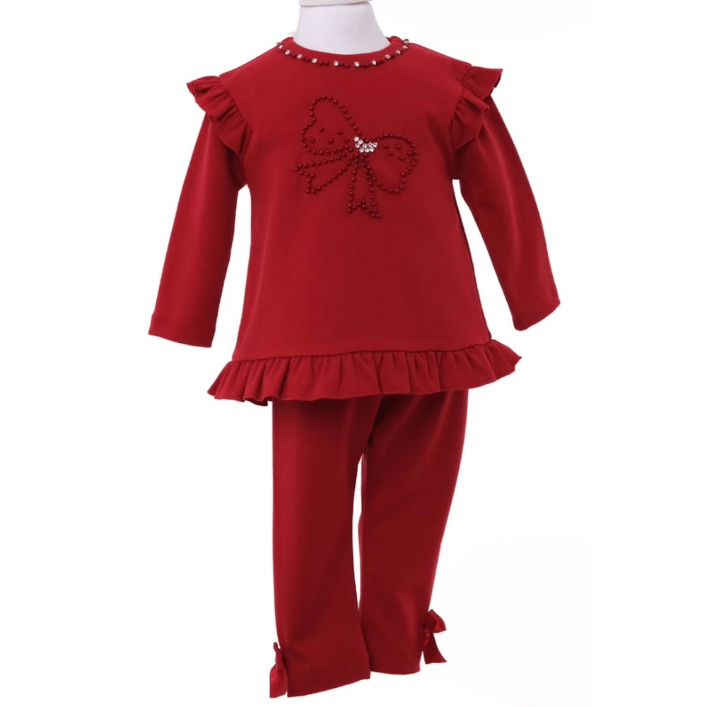Bimbalo - Bow Detail Leggings Set - Red