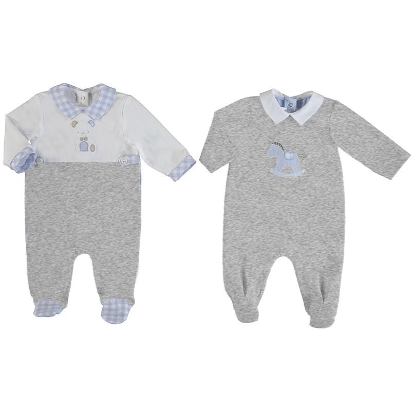 MAYORAL - Teddy Babygrow 2 Pack - Grey