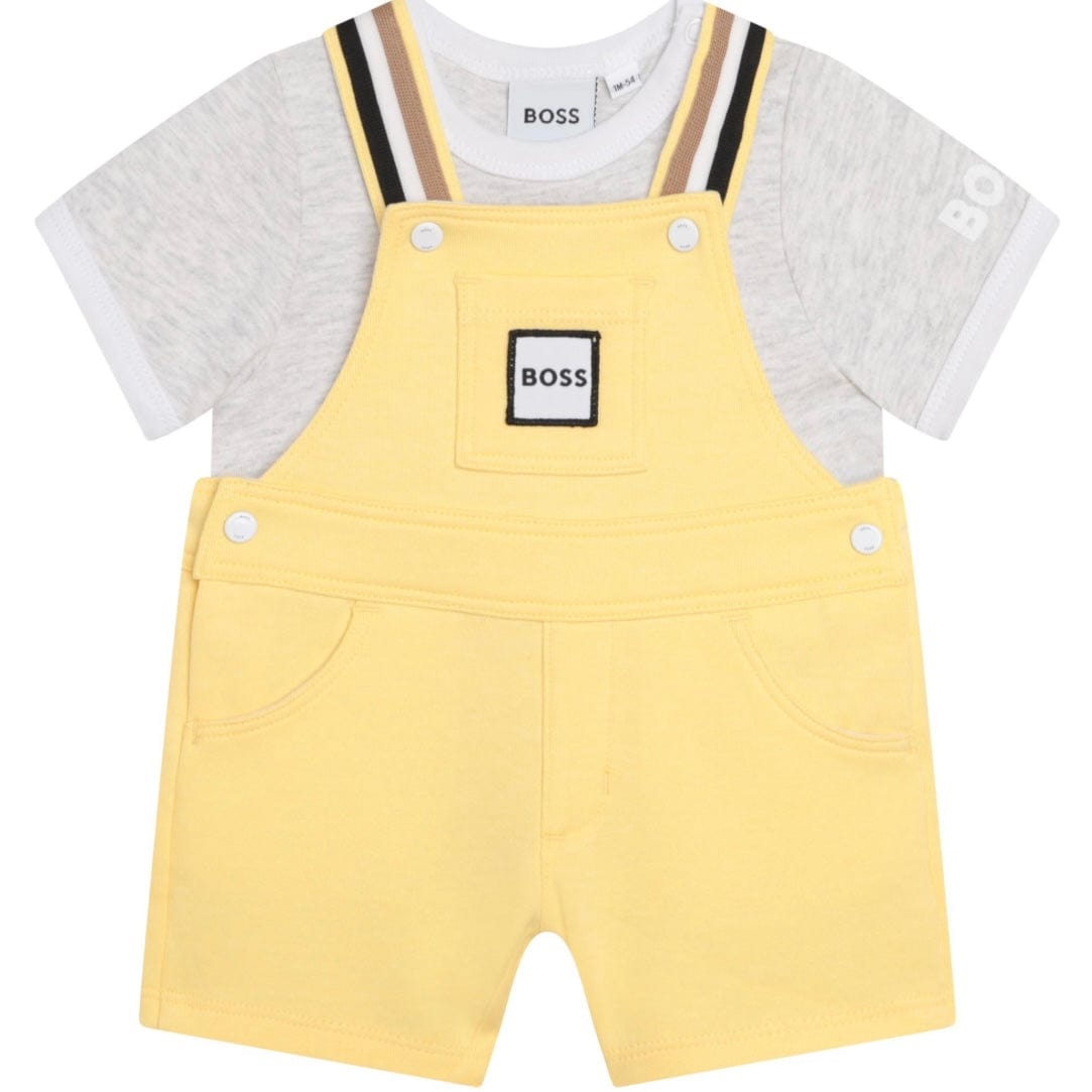 HUGO BOSS - T-Shirt & Dungarees Set - Yellow