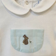 LARANJINHA- Rabbit Babygrow & Bibs - Aqua