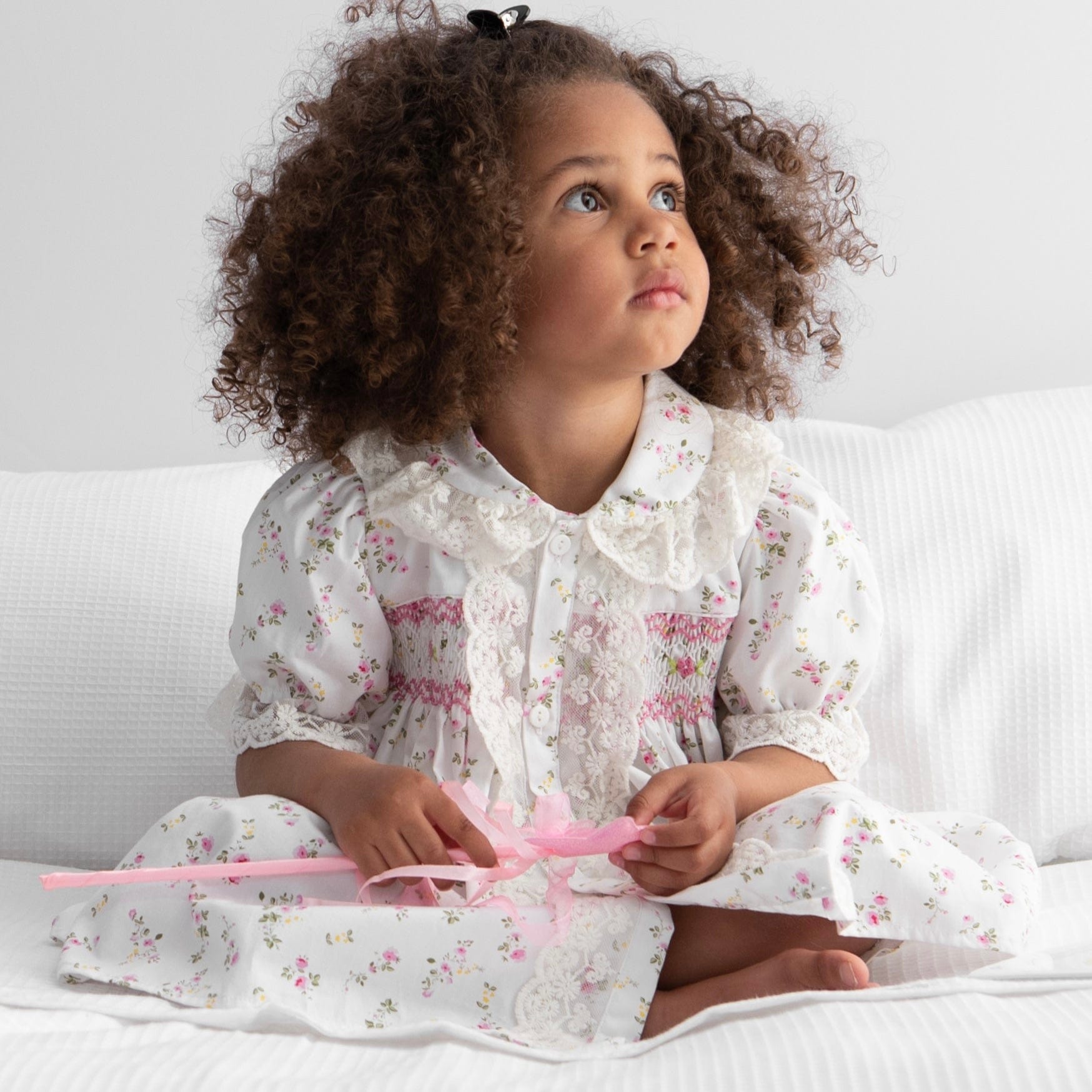 Girls smocked pyjamas sale