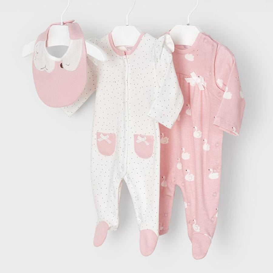 MAYORAL - Swan Two Pack Onesies - Blush