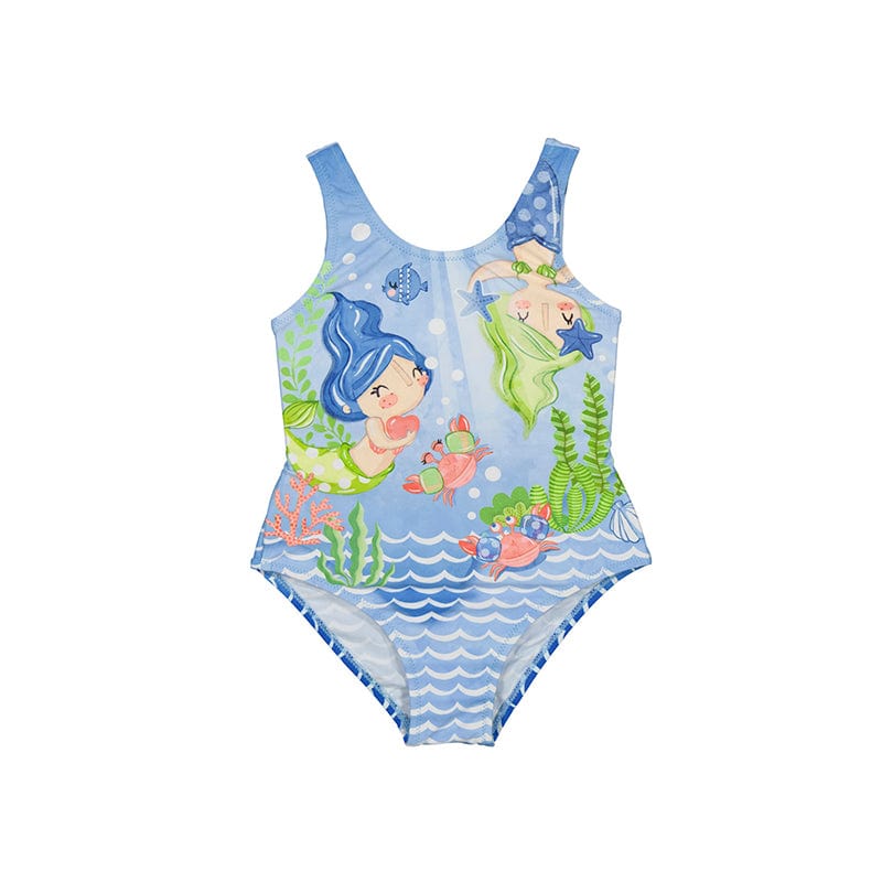 Mayoral White Mermaid & Sea Animals Print Shorts Set