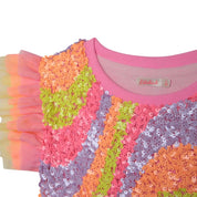 BILLIEBLUSH - Sequin Ruffle Dress - Peach