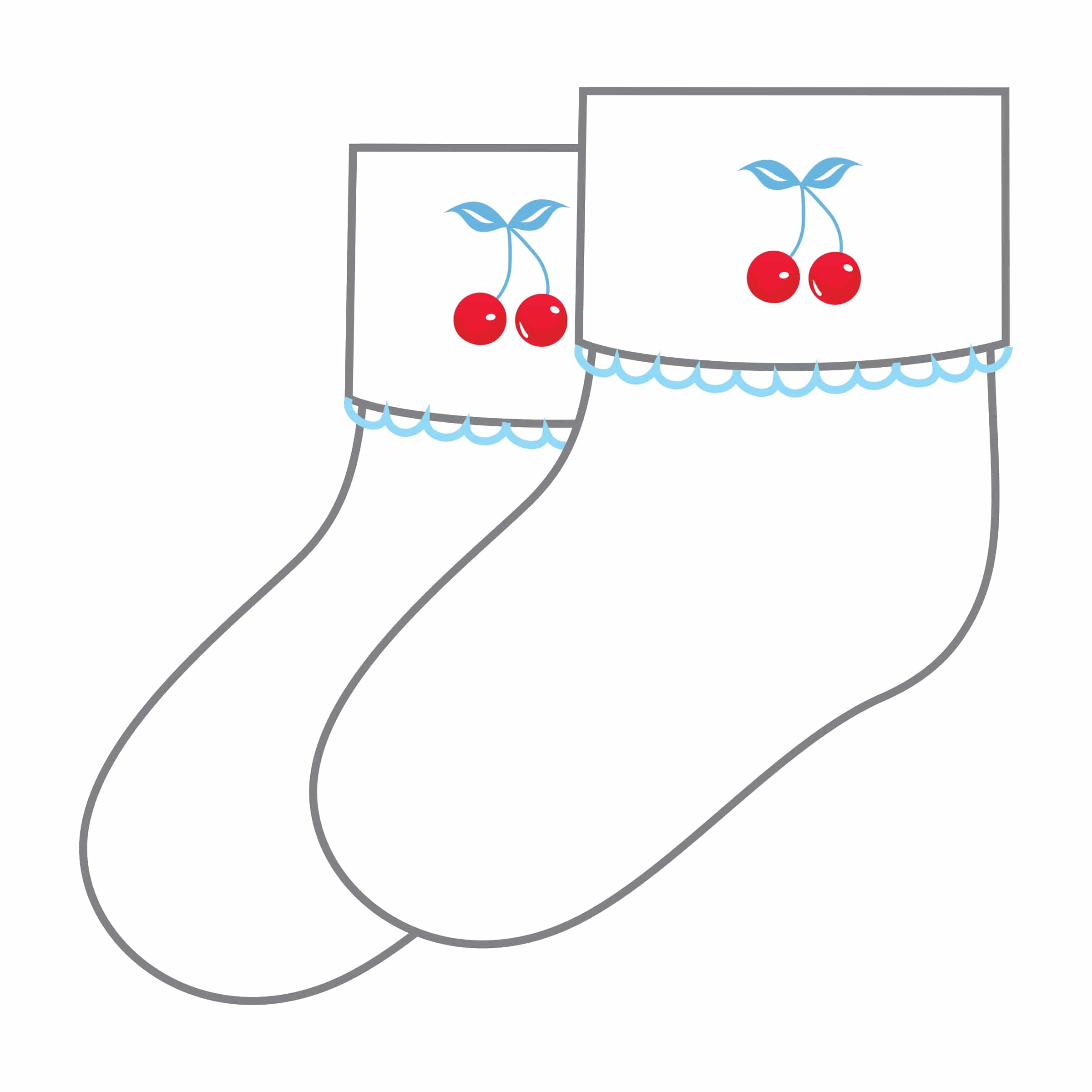 MAGNOLIA BABY - Sweet Cherries Socks - White