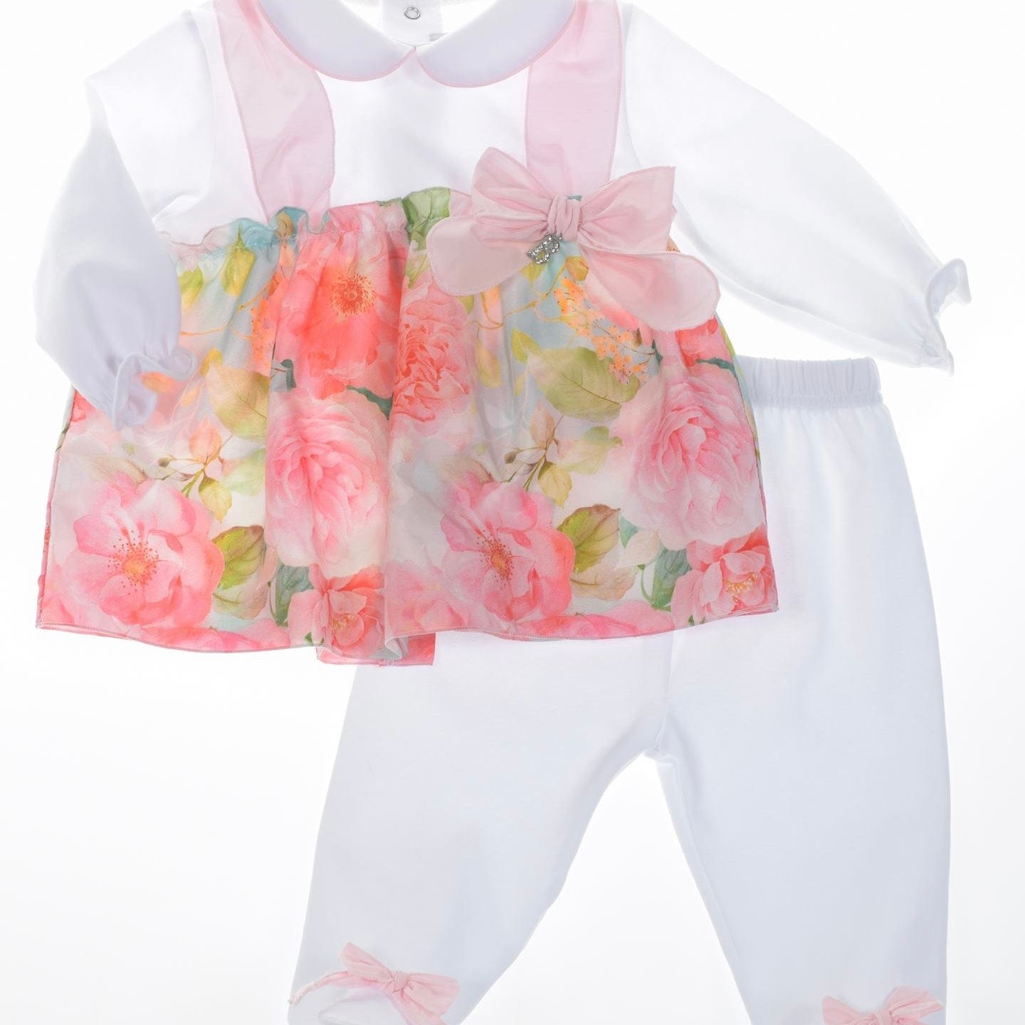 BARCELLINO - Floral Two Piece & Hairband - White