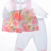 BARCELLINO - Floral Two Piece & Hairband - White