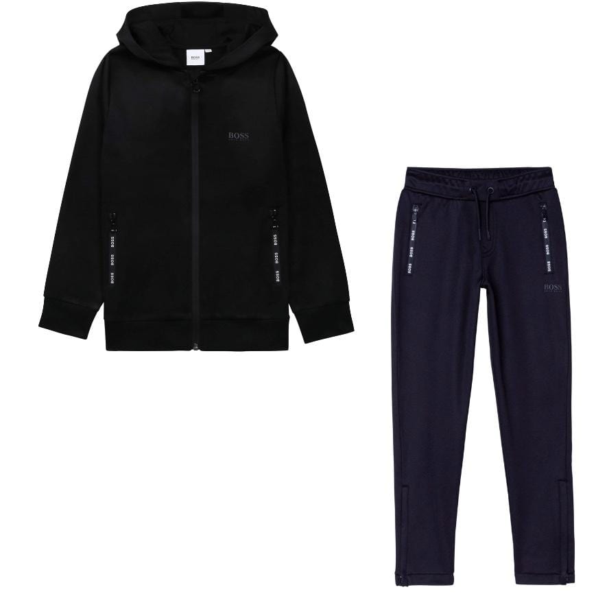 HUGO BOSS - Boys Two Piece Tracksuit Set - Black