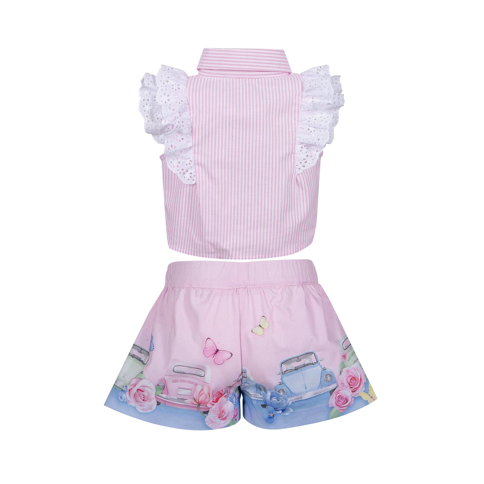 LAPIN HOUSE - Blouse & Car Short Set - Pink