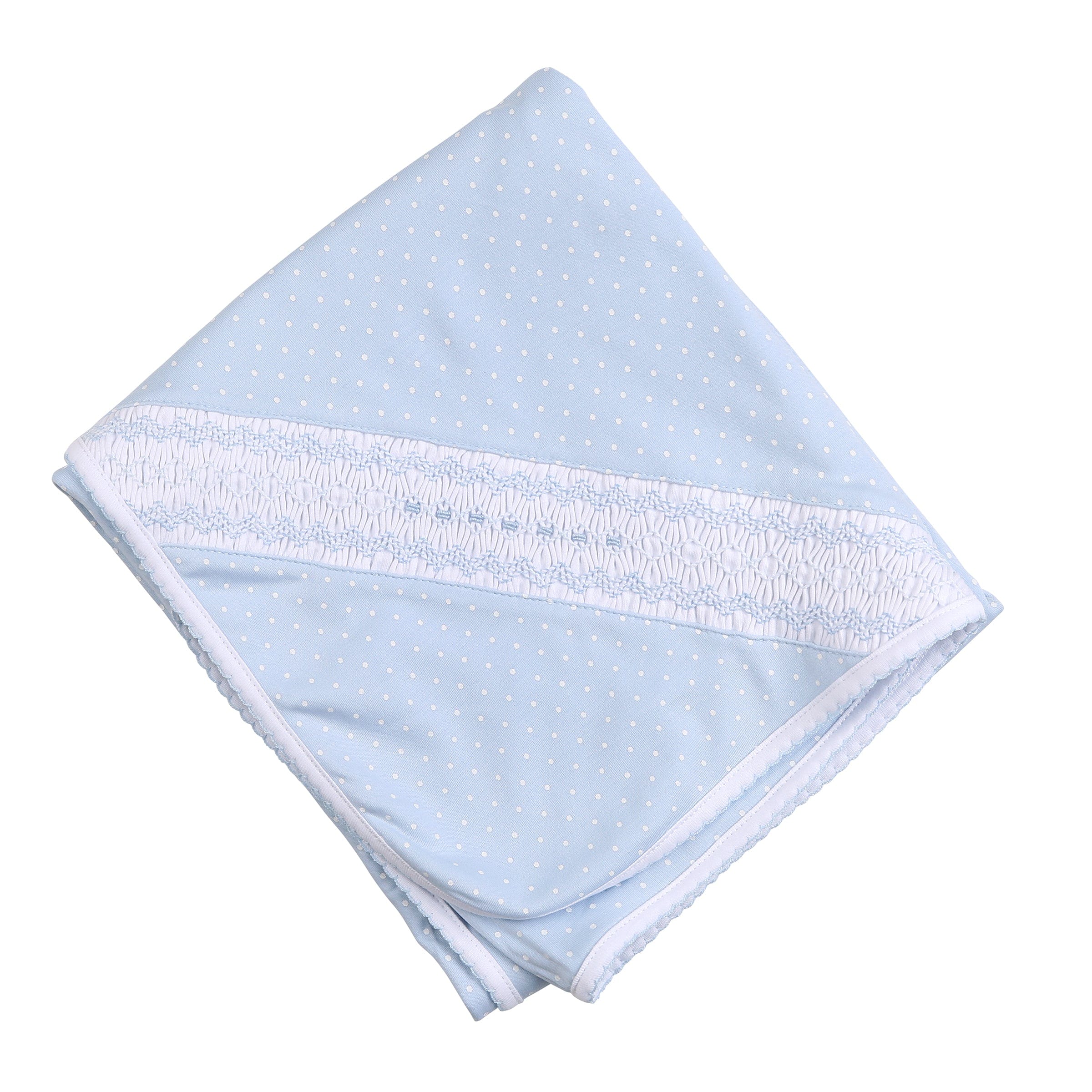 MAGNOLIA BABY - Lennox Smocked Receiving Blanket - Blue