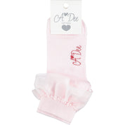 A DEE - Ellis Frill Ankle Socks - Pink
