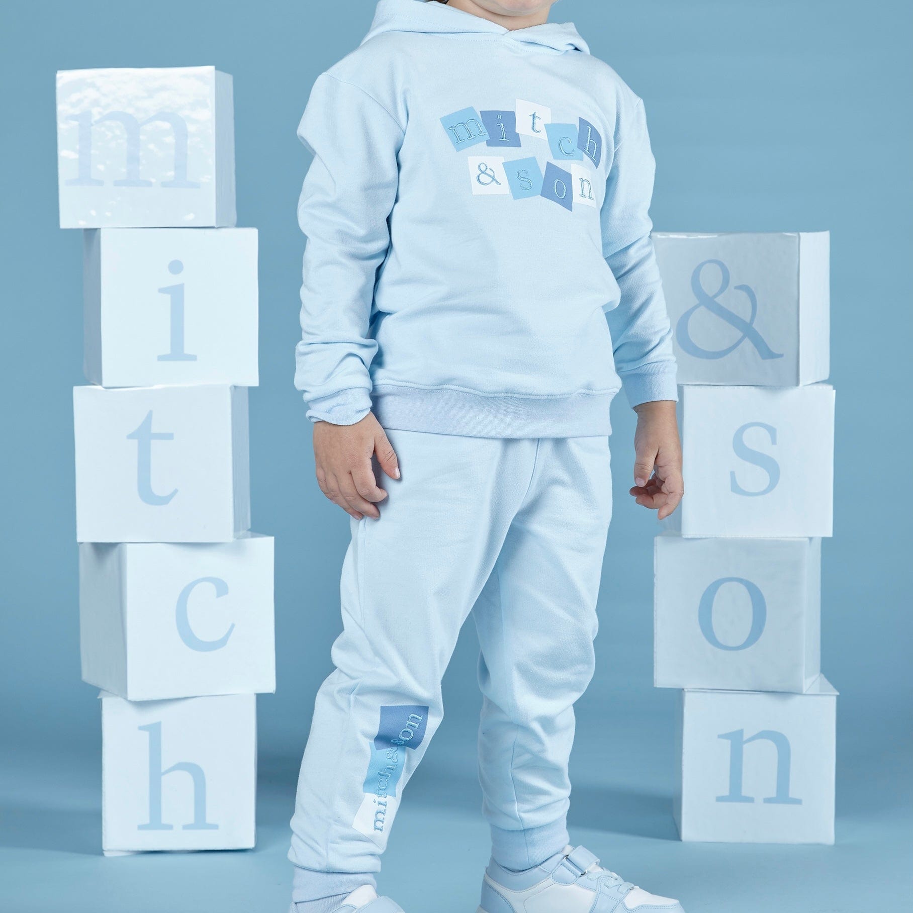 MITCH & SON - Jace  A Time To Fly Square Hoodie Set - Sky Blue