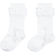 LITTLE A - Denise Frill Knee High Sock - White