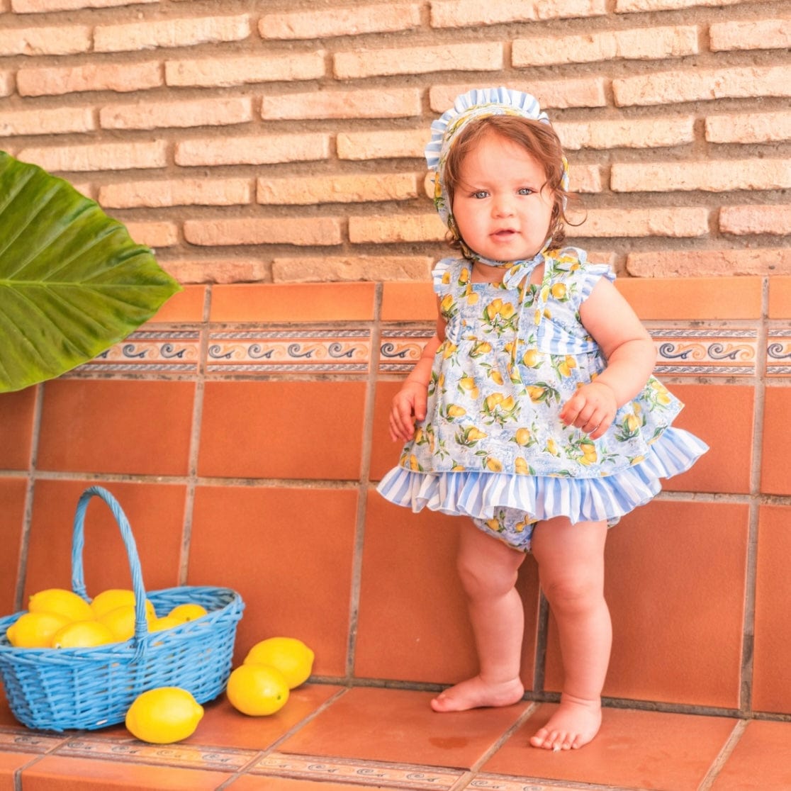 BABINE Lemon Baby Dress Bonnet Yellow - Main Image