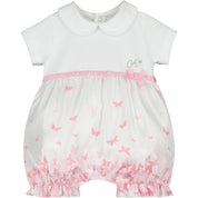 LITTLE A - Daniella Butterfly Print Romper - White