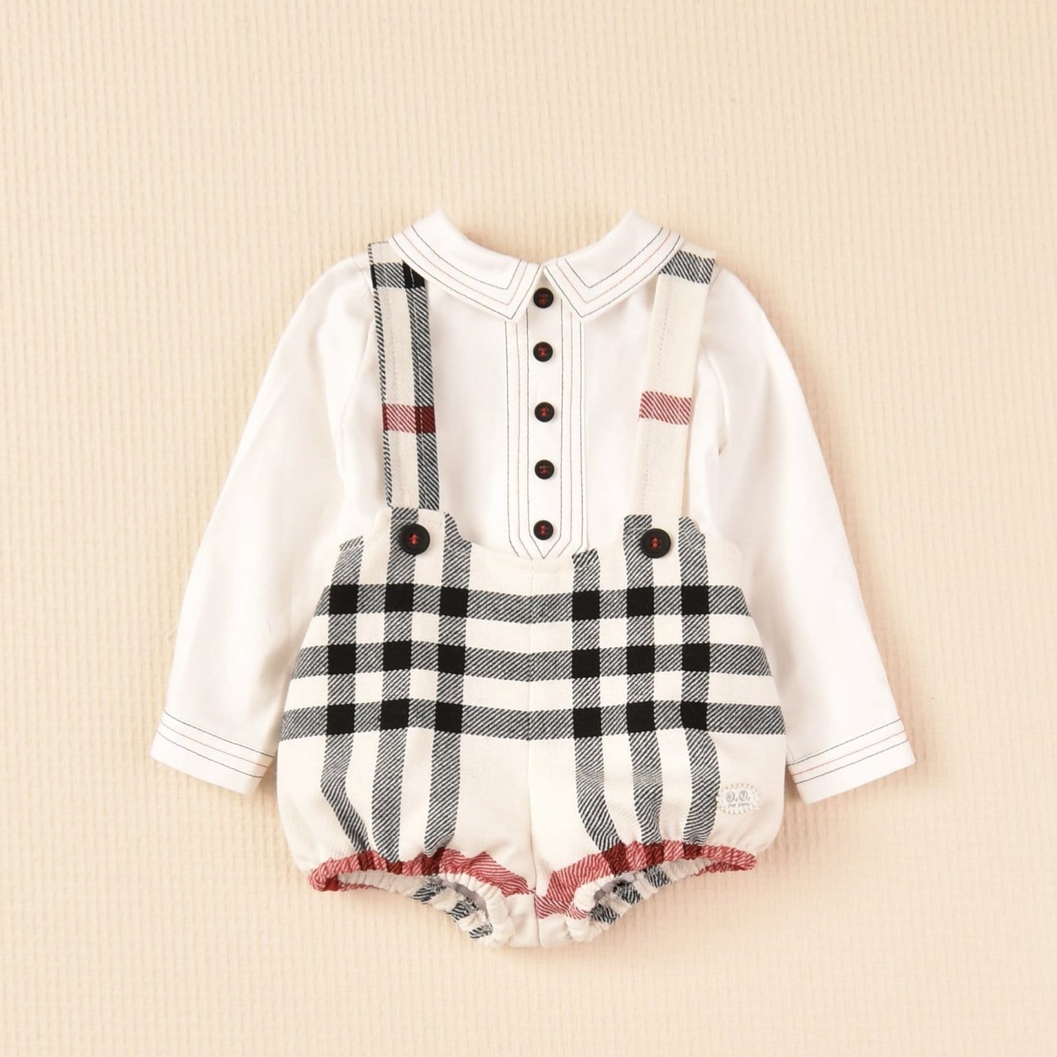 JOSE VARON - Check Short Set - Cream