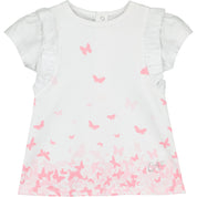 LITTLE A - Davina Butterfly Print Leggings Set - White