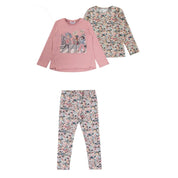 MAYORAL - Two Pack Top & People Print Legging Set- Blush