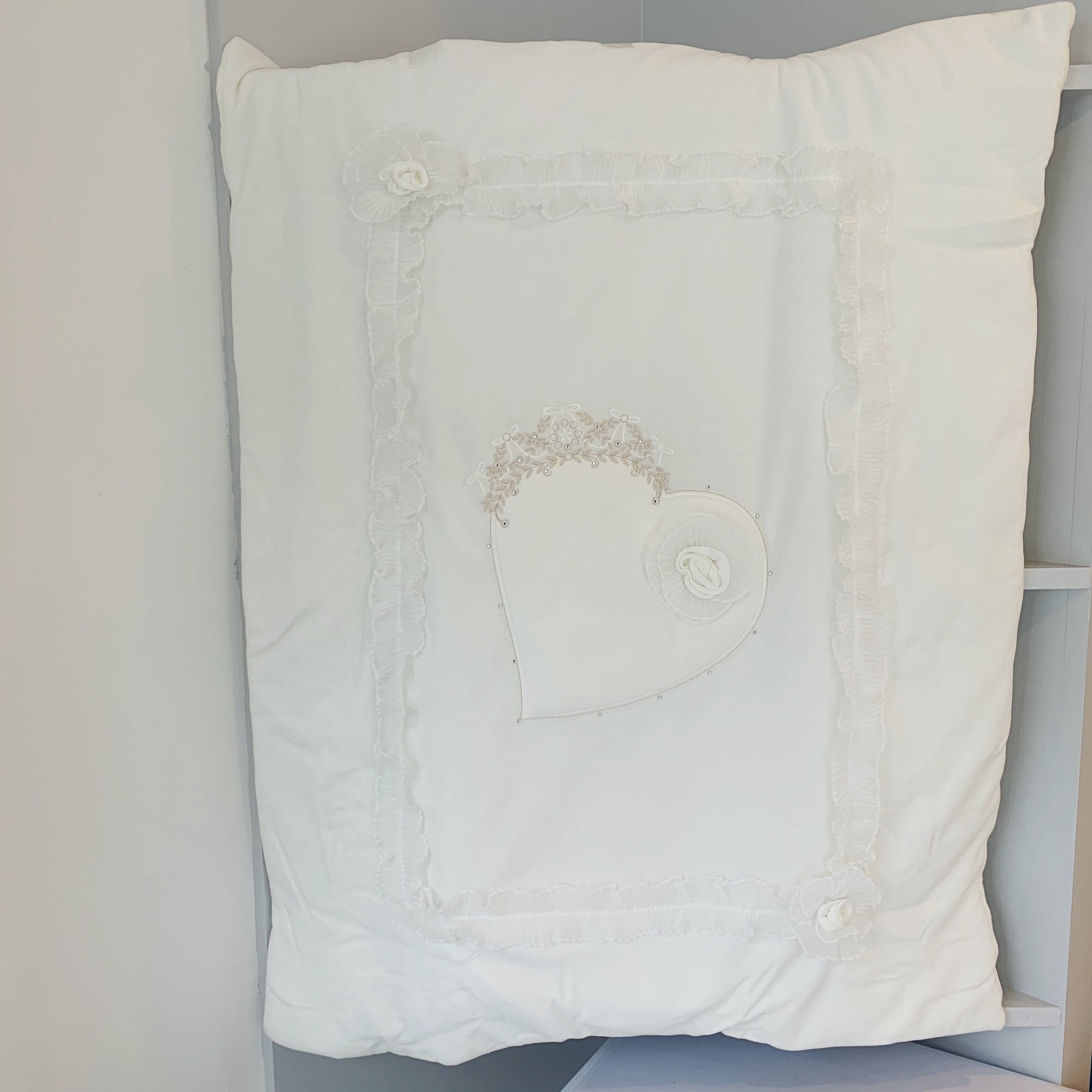 SOFIJA - Velour Diamanté Blanket - Cream