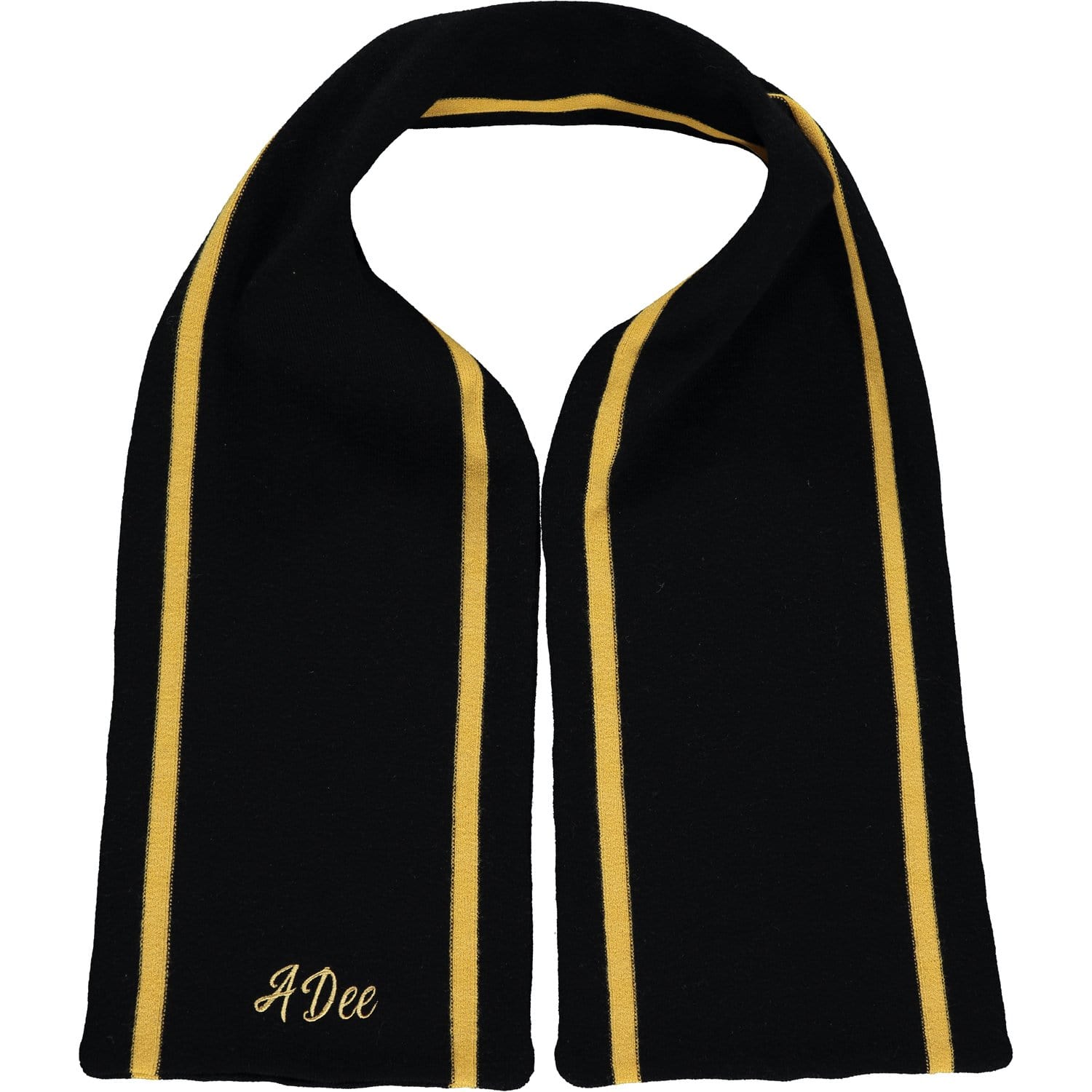 A DEE - Stripe Knitted Scarf - Black