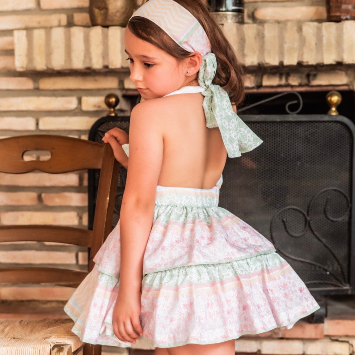 BABINE - Print Backless Puffball Dress  - Multi