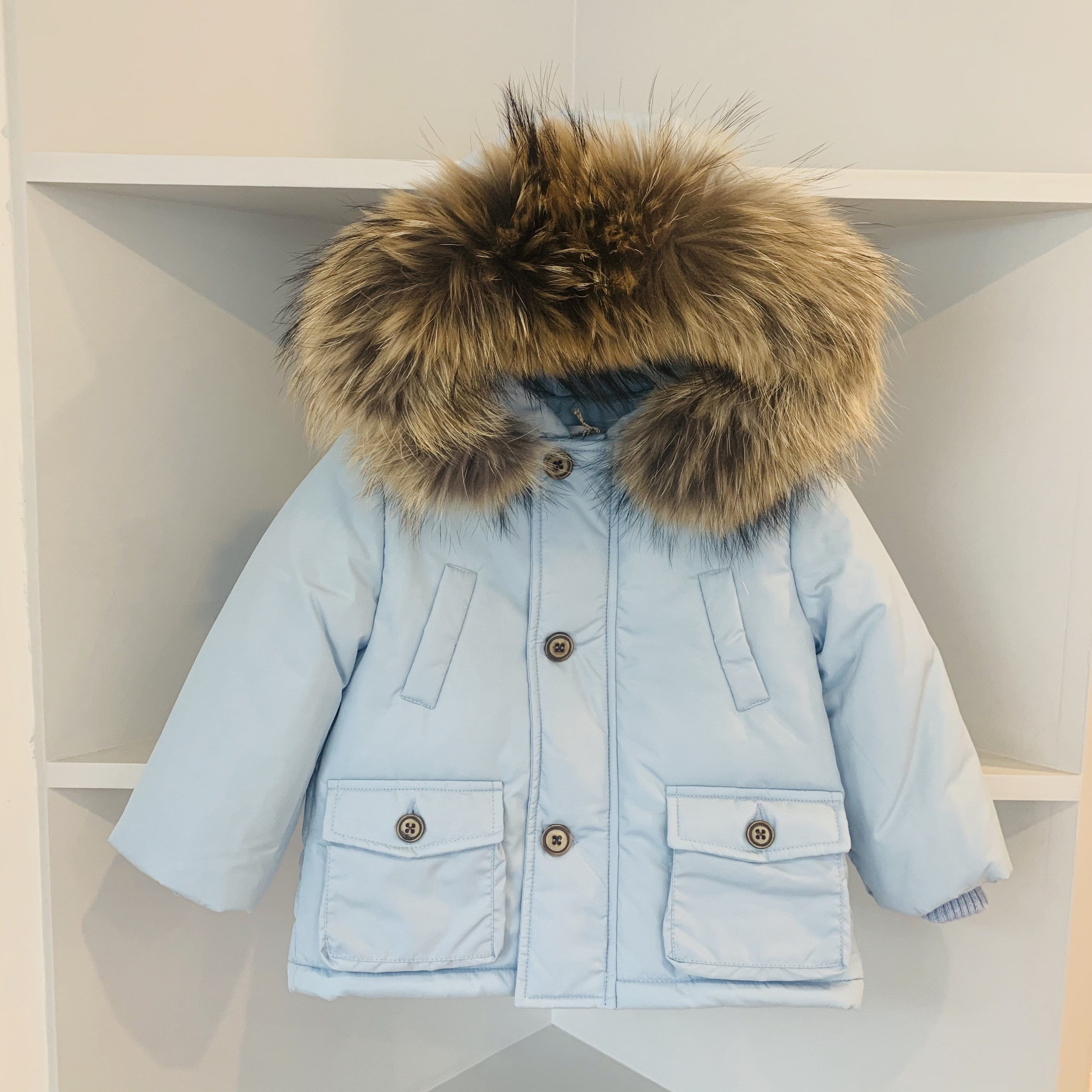 Baby Blue Coat Baby Fur Coat Boy BIMBALO BABY BLUE BOYS COAT