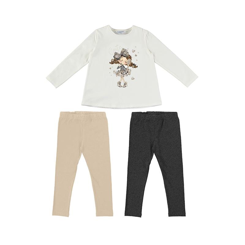 MAYORAL - Cute Girl Legging Set - Camel