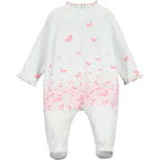 LITTLE A - Demi Butterfly Print Baby Grow - White