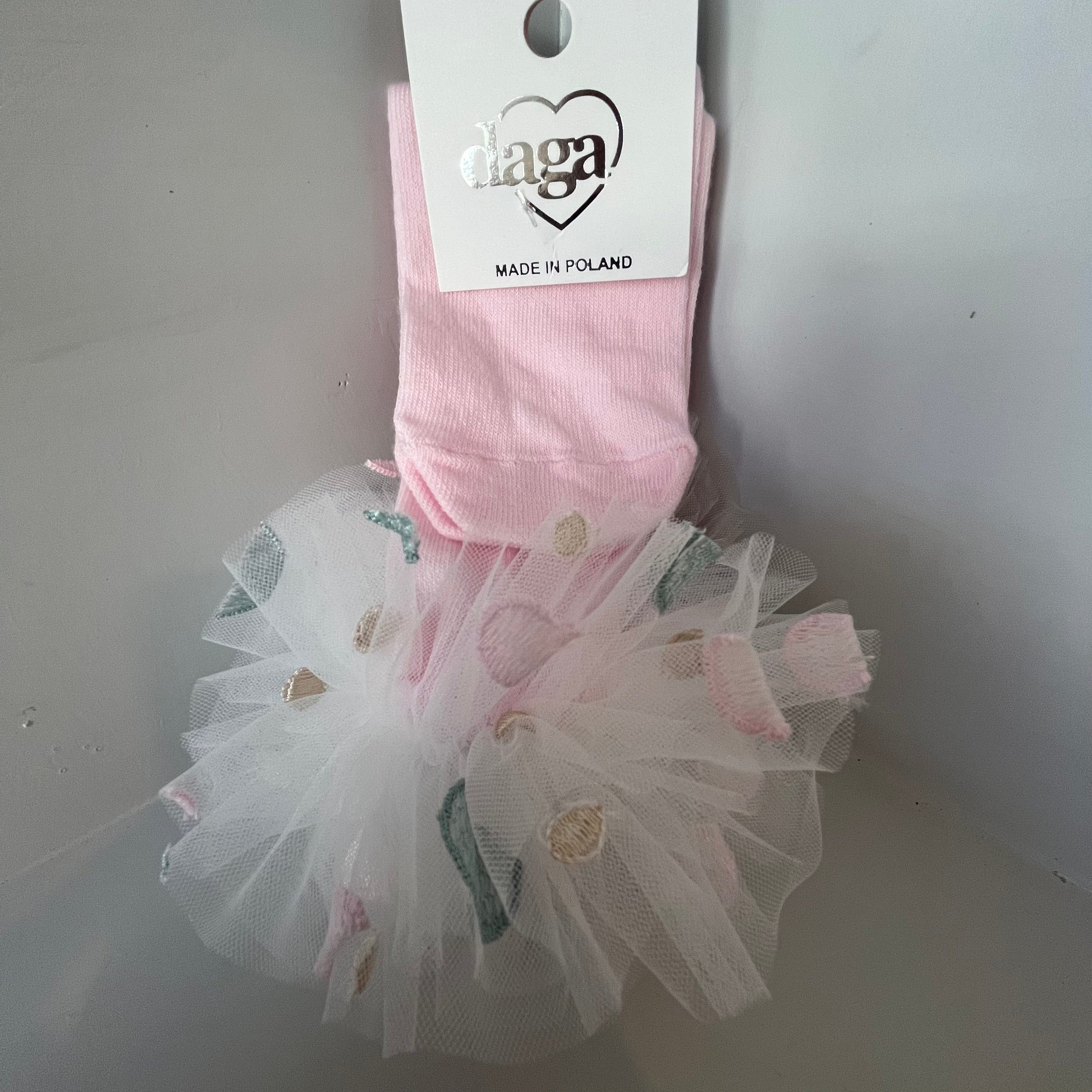 Daga - Polka Dot Tutu Sock - Pink