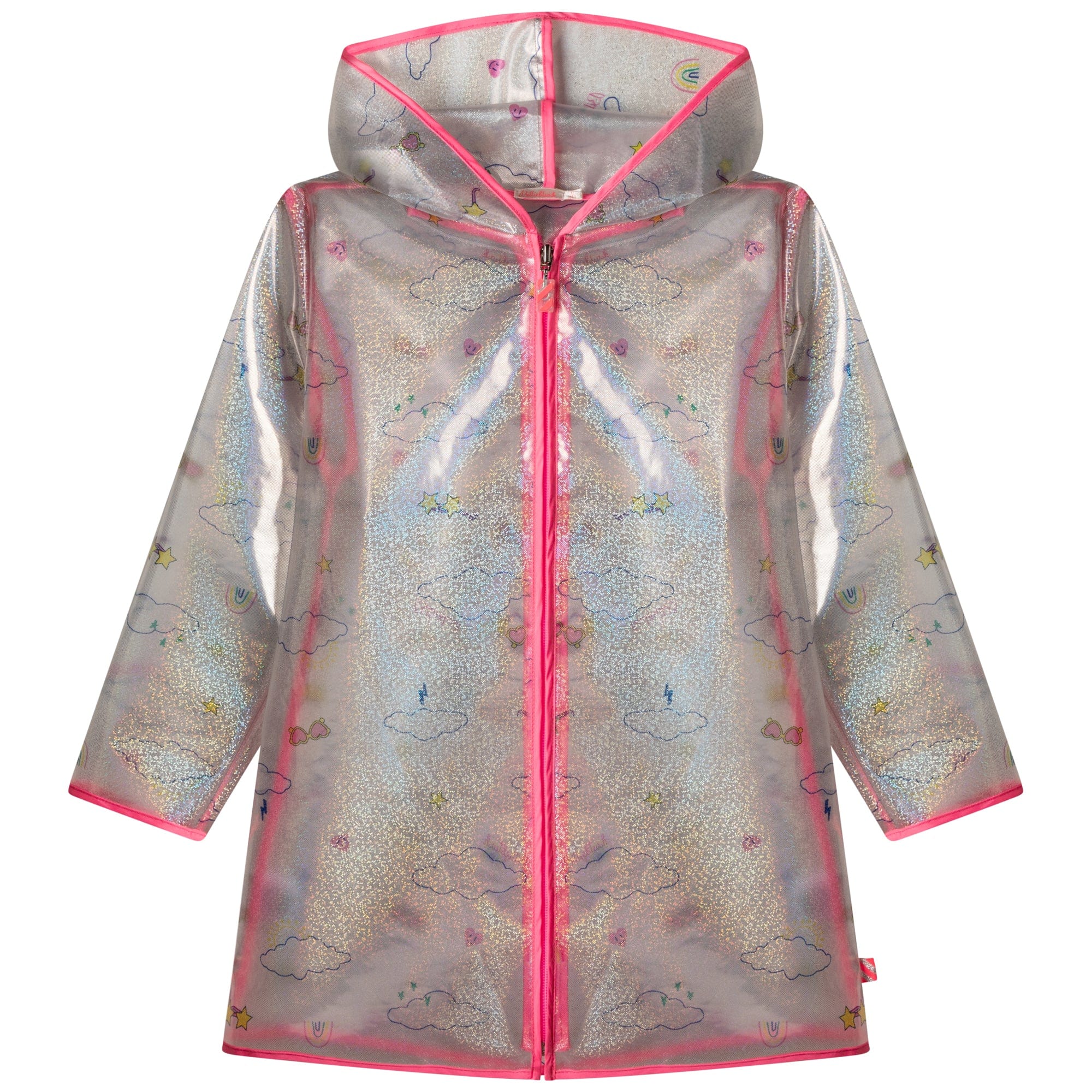 The Boys Girls Glitter Rain Coat Boys Billie Blush Rain Coat