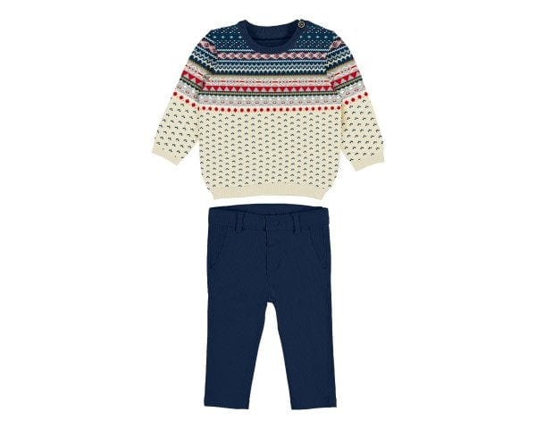 Mayoral - Jacquard Jumper With Pants - Cream